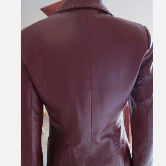 Identify Leather Jacket Red Size 6 - Picture 2 of 6
